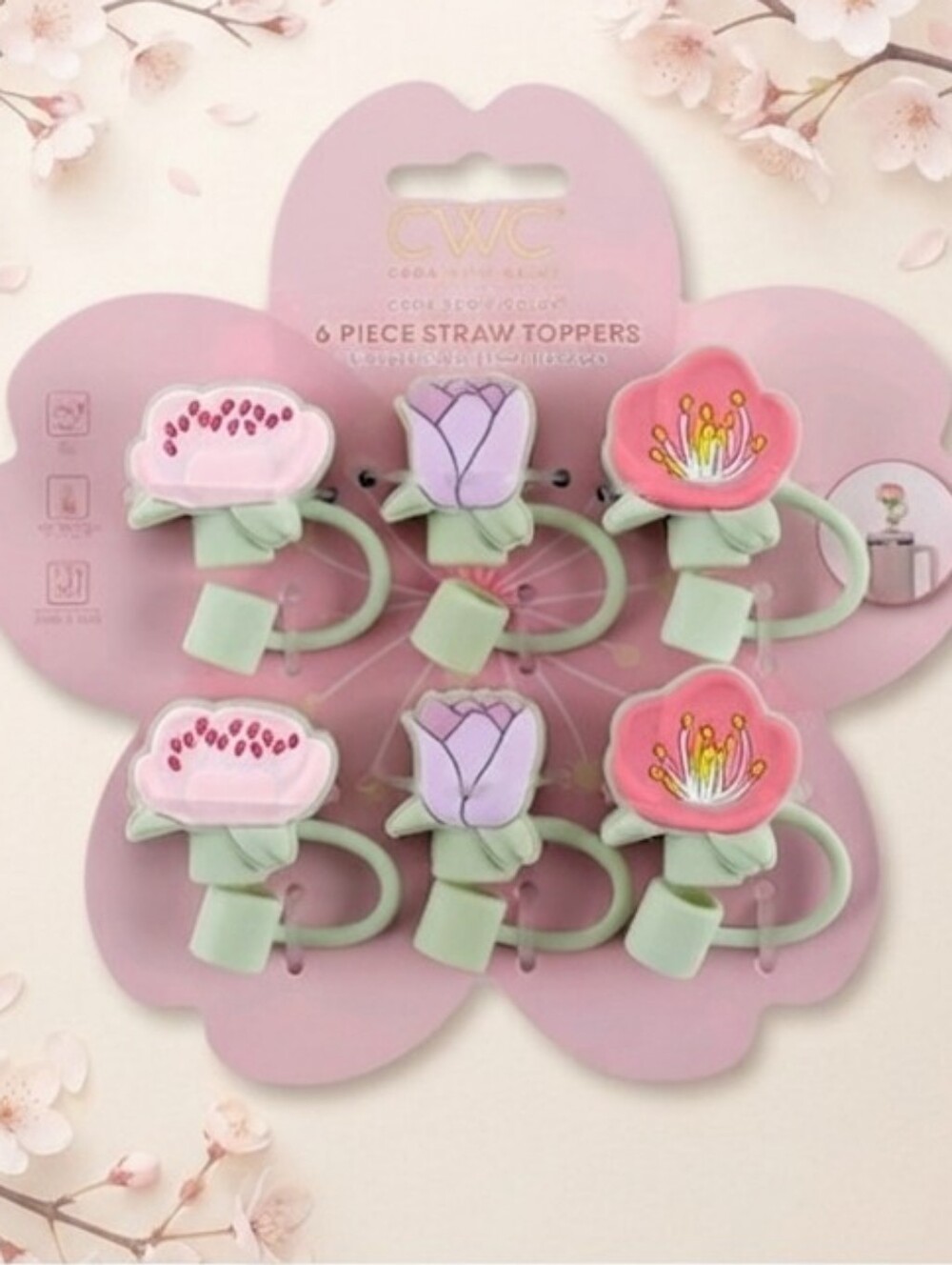 CWC 6-piece straw topper set